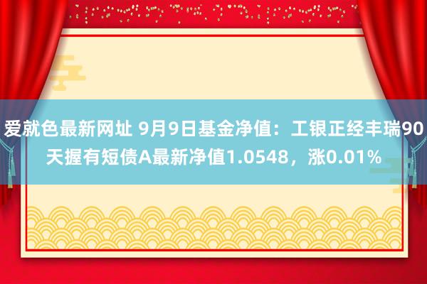 爱就色最新网址 9月9日基金净值：工银正经丰瑞90天握有短债A最新净值1.0548，涨0.01%