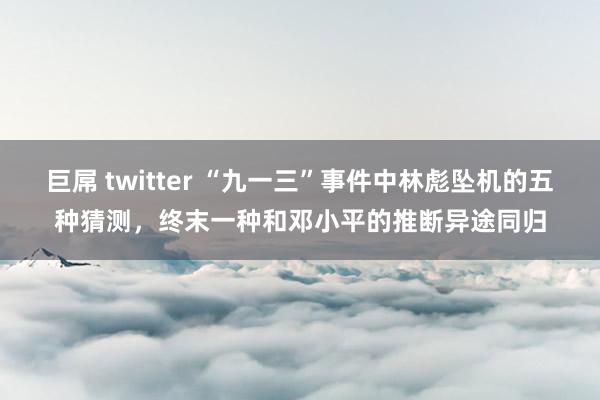 巨屌 twitter “九一三”事件中林彪坠机的五种猜测，终末一种和邓小平的推断异途同归