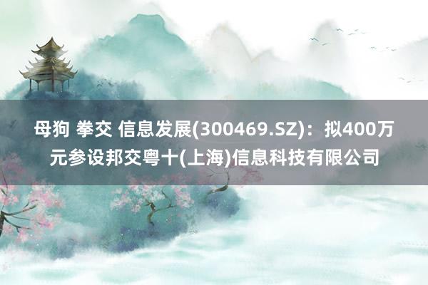 母狗 拳交 信息发展(300469.SZ)：拟400万元参设邦交粤十(上海)信息科技有限公司