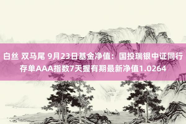 白丝 双马尾 9月23日基金净值：国投瑞银中证同行存单AAA指数7天握有期最新净值1.0264