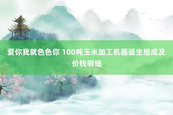 爱你我就色色你 100吨玉米加工机器诞生组成及价钱明细