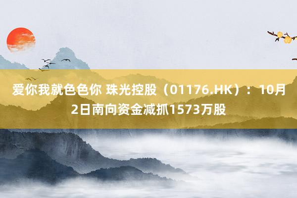 爱你我就色色你 珠光控股（01176.HK）：10月2日南向资金减抓1573万股