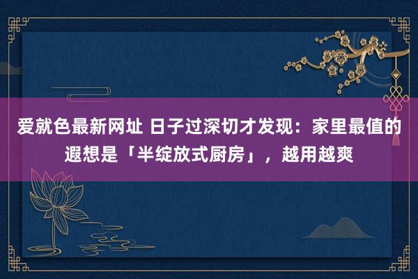 爱就色最新网址 日子过深切才发现：家里最值的遐想是「半绽放式厨房」，越用越爽