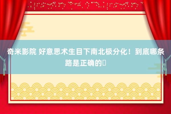 奇米影院 好意思术生目下南北极分化！到底哪条路是正确的❓