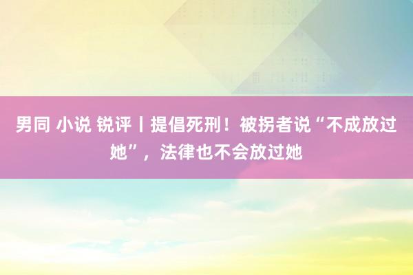 男同 小说 锐评丨提倡死刑！被拐者说“不成放过她”，法律也不会放过她