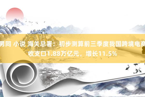 男同 小说 海关总署：初步测算前三季度我国跨境电商收支口1.88万亿元，增长11.5%