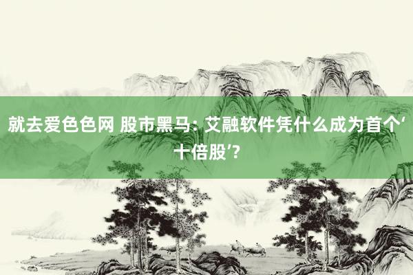 就去爱色色网 股市黑马: 艾融软件凭什么成为首个‘十倍股’?