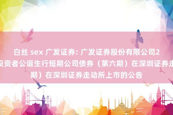 白丝 sex 广发证券: 广发证券股份有限公司2024年面向专科投资者公诞生行短期公司债券（第六期）在深圳证券走动所上市的公告