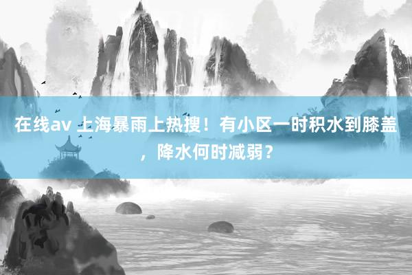 在线av 上海暴雨上热搜！有小区一时积水到膝盖，降水何时减弱？