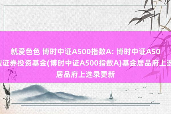 就爱色色 博时中证A500指数A: 博时中证A500指数型证券投资基金(博时中证A500指数A)基金居品府上选录更新