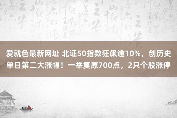 爱就色最新网址 北证50指数狂飙逾10%，创历史单日第二大涨幅！一举复原700点，2只个股涨停