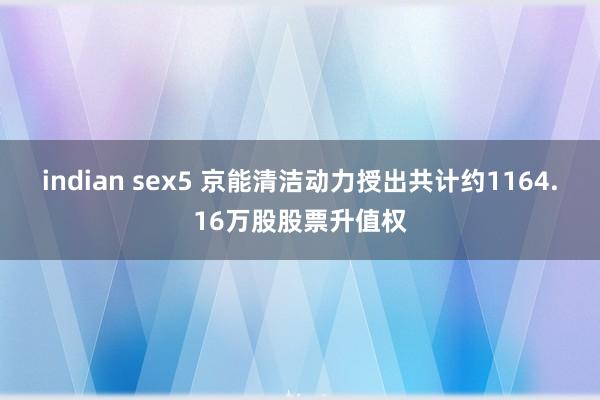 indian sex5 京能清洁动力授出共计约1164.16万股股票升值权