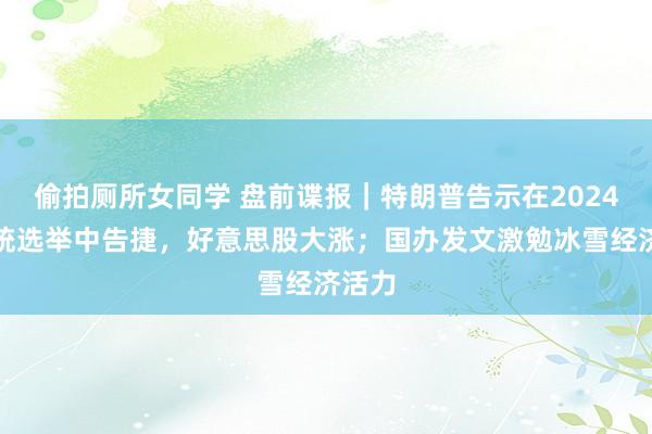 偷拍厕所女同学 盘前谍报｜特朗普告示在2024年总统选举中告捷，好意思股大涨；国办发文激勉冰雪经济活力