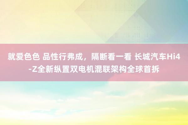 就爱色色 品性行弗成，隔断看一看 长城汽车Hi4-Z全新纵置双电机混联架构全球首拆