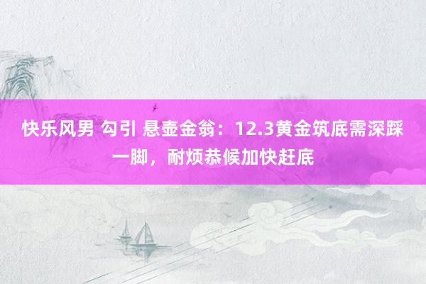 快乐风男 勾引 悬壶金翁：12.3黄金筑底需深踩一脚，耐烦恭候加快赶底