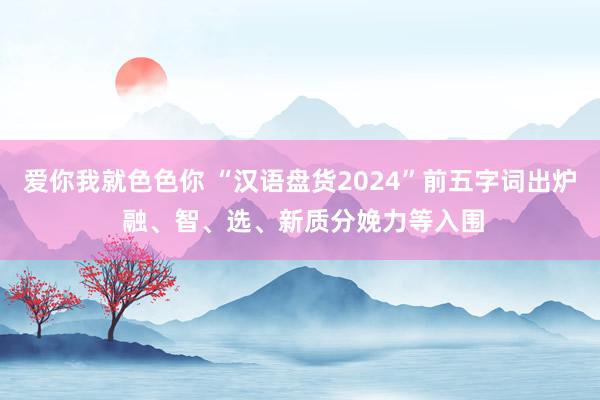 爱你我就色色你 “汉语盘货2024”前五字词出炉 融、智、选、新质分娩力等入围