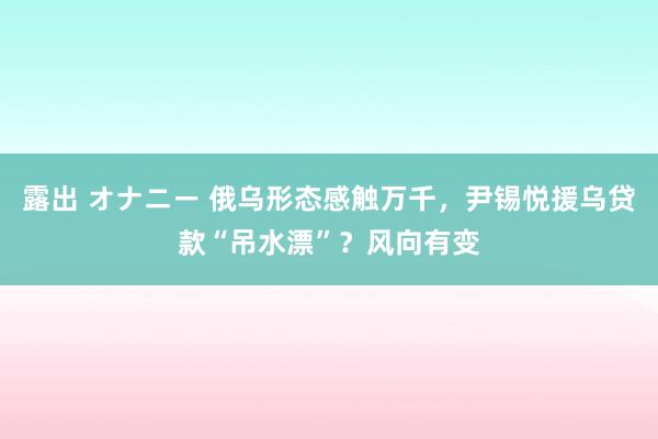 露出 オナニー 俄乌形态感触万千，尹锡悦援乌贷款“吊水漂”？风向有变