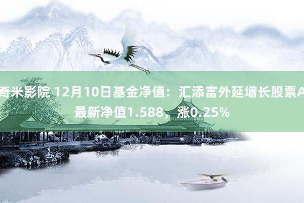 奇米影院 12月10日基金净值：汇添富外延增长股票A最新净值1.588，涨0.25%