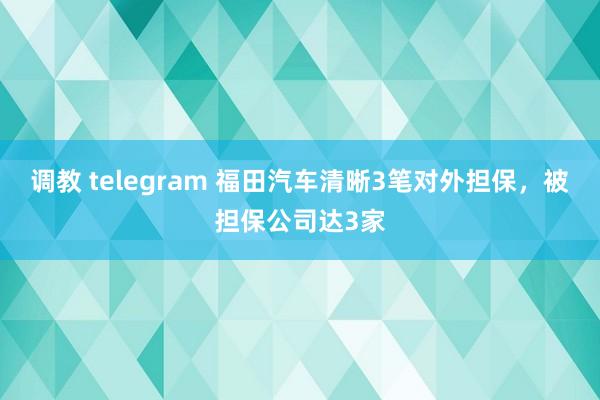 调教 telegram 福田汽车清晰3笔对外担保，被担保公司达3家