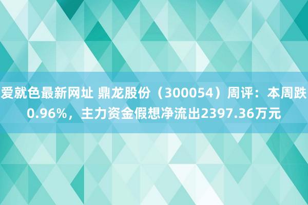 爱就色最新网址 鼎龙股份（300054）周评：本周跌0.96%，主力资金假想净流出2397.36万元