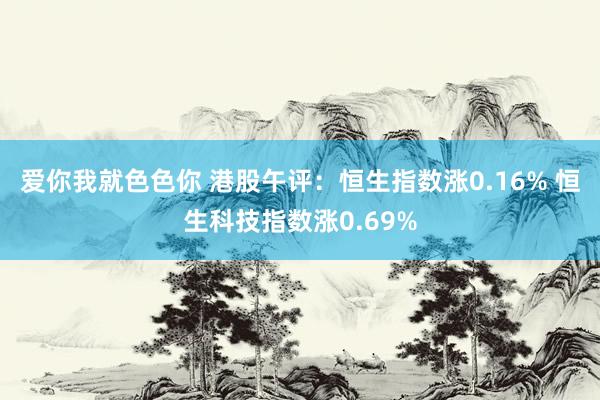 爱你我就色色你 港股午评：恒生指数涨0.16% 恒生科技指数涨0.69%