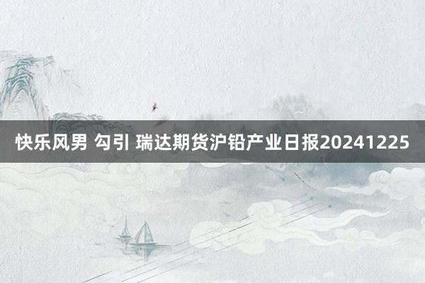 快乐风男 勾引 瑞达期货沪铅产业日报20241225