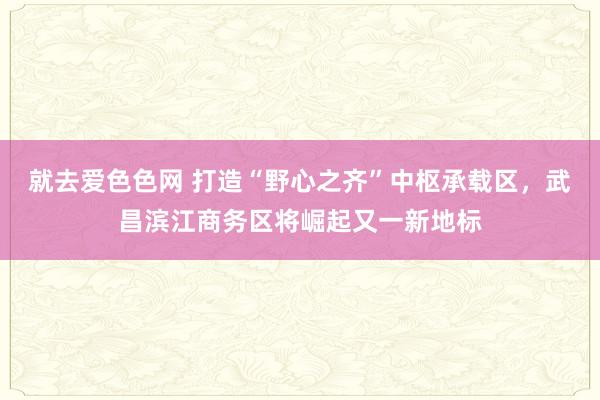 就去爱色色网 打造“野心之齐”中枢承载区，武昌滨江商务区将崛起又一新地标