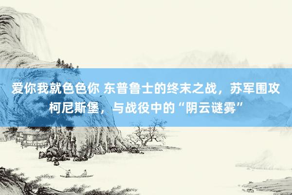 爱你我就色色你 东普鲁士的终末之战，苏军围攻柯尼斯堡，与战役中的“阴云谜雾”