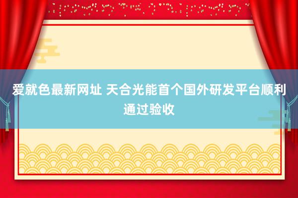 爱就色最新网址 天合光能首个国外研发平台顺利通过验收