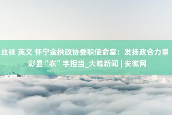 丝袜 英文 怀宁金拱政协委职使命室：发扬政合力量  彰显“农”字担当_大皖新闻 | 安徽网