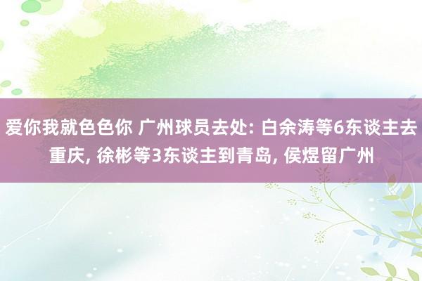 爱你我就色色你 广州球员去处: 白余涛等6东谈主去重庆， 徐彬等3东谈主到青岛， 侯煜留广州