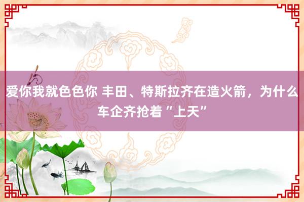 爱你我就色色你 丰田、特斯拉齐在造火箭，为什么车企齐抢着“上天”