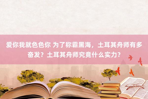 爱你我就色色你 为了称霸黑海，土耳其舟师有多奋发？土耳其舟师究竟什么实力？